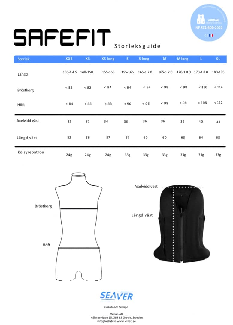 Bild 2 av Seaver safe fit air bag vest stl S TALL